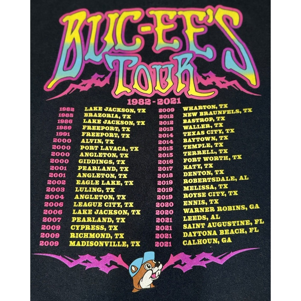 Buc-ee's 1982-2021 Tour T-Shirt: Iconic Texas Road Trip Souvenir - Size M - Picture 5 of 5